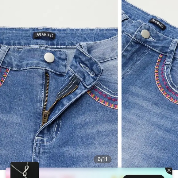 Flamingo jeans Cross embroidered - Picture 8 of 9